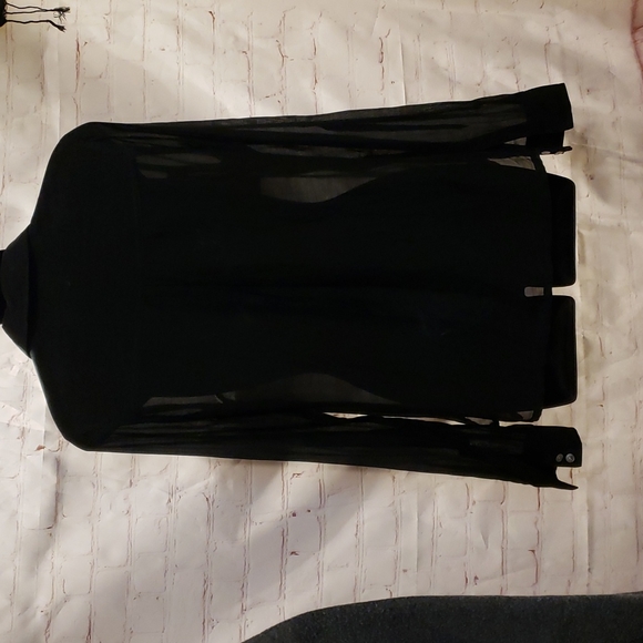 ORB Semi-Shear Black Blouse - Picture 6 of 8